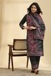 Black Polyester Printed Straight Suit Set image number 0