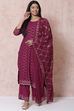 Wine LIVA Straight Kurta image number 4