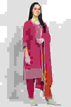 Pink Viscose Blend Straight Set image number 5