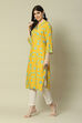 Mustard LIVA Straight Printed Kurta image number 2