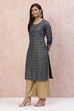 Indigo Art Silk Straight kurta image number 2