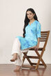 Blue Rayon Straight Kurtas image number 0