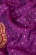 Purple Viscose Blend Straight Printed Suit Set image number 3