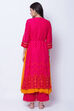 Pink Cotton Straight Kurta image number 6