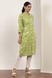Green Viscose Rayon Straight Kurta Pants Set image number 5