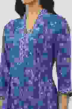 Blue Rayon Straight Kurtas image number 1