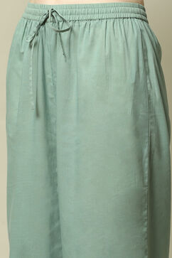 Jade Green Cotton Blend Kurta & Palazzo Suit Set image number 2