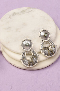 Dual Oxidised Alloy Earrings image number 0