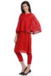 Red Art Silk Straight Suit Set image number 2