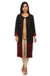 Black Straight Poly Cotton Shrug image number 0