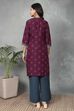 Green Viscose Polyester Viscose Rayon Kurta Pants Set image number 4