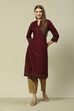 Purple LIVA Straight Printed Kurta image number 5