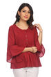 Maroon Viscose Rayon Short Top image number 0