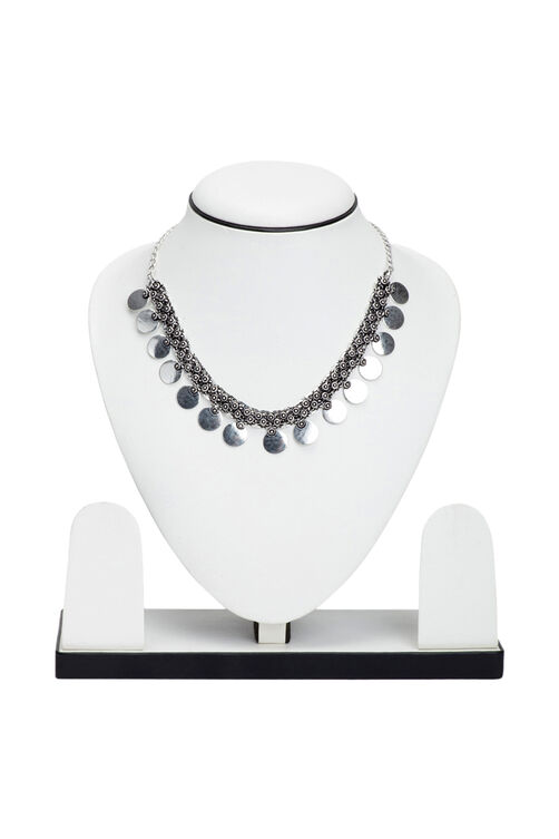 Silver Metal Brass Necklace image number 1