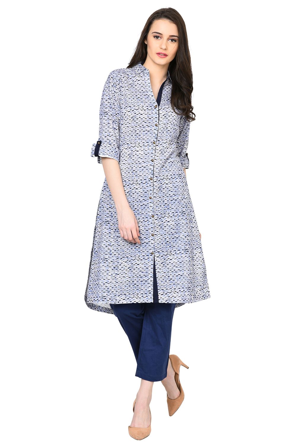 Indigo women's straight cotton kurta clearance