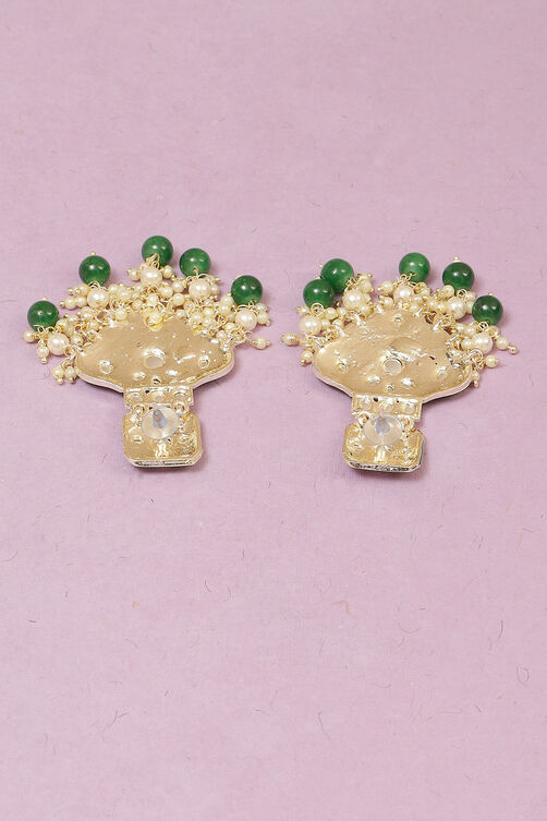 Green Alloy Earrings image number 2