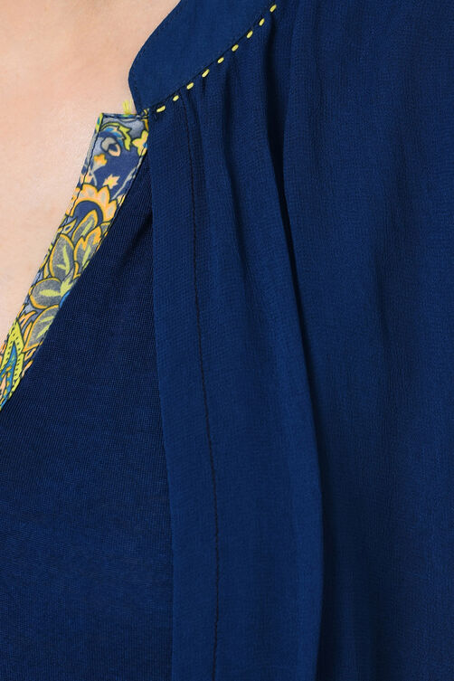 Indigo Straight Viscose Indie Top image number 5