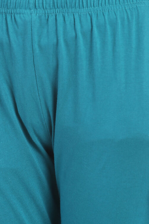 Teal Green Cotton Leggings image number 1