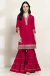 Red Viscose Straight SET image number 6
