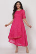 Pink Polyster Poly Chanderi Dress image number 0