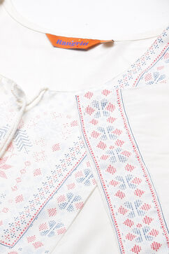 Off White Viscose Rayon Short Top image number 1