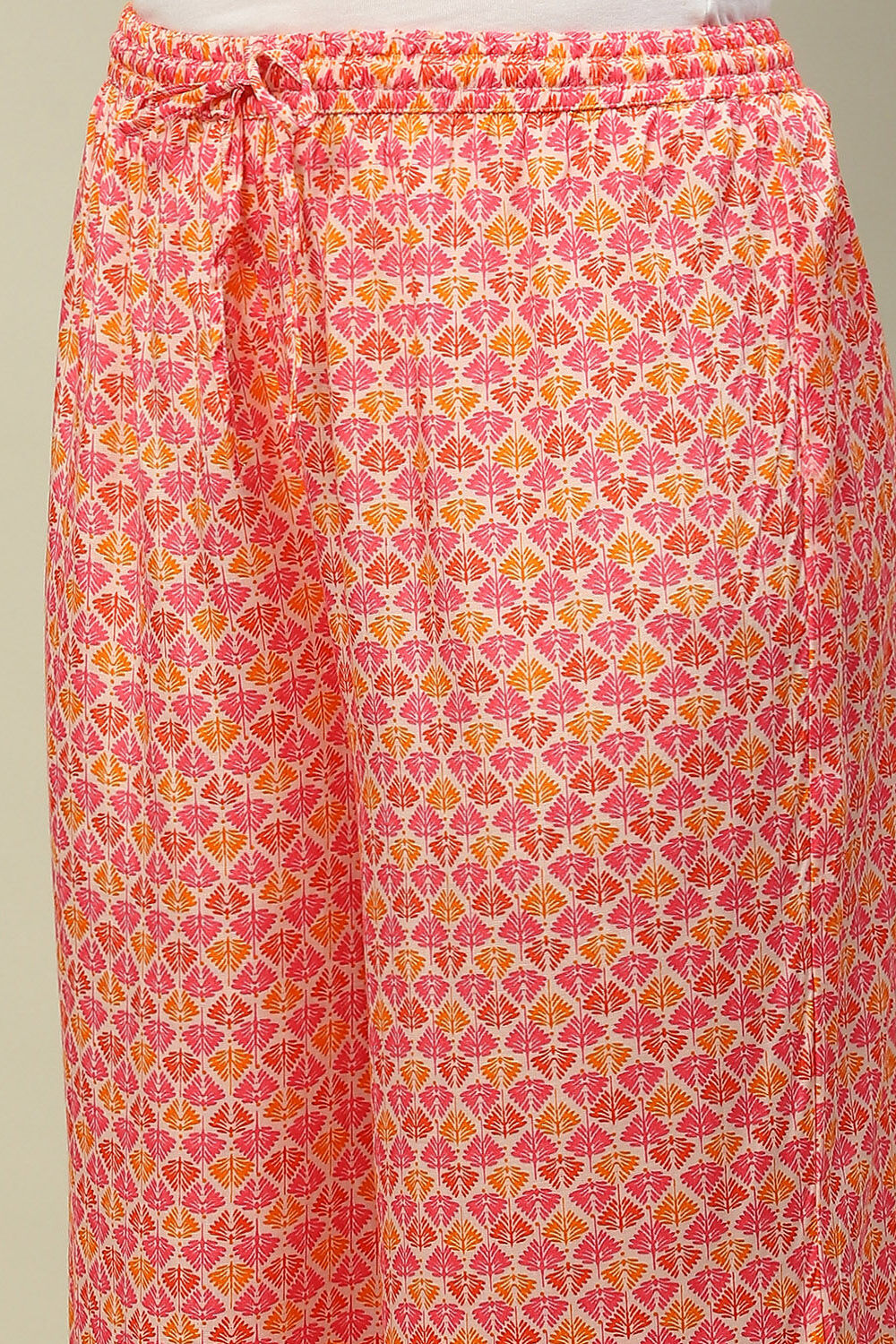 Orange Viscose Muslin Straight Printed Kurta Palazzo Suit Set image number 2