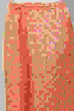 Orange Viscose Muslin Straight Printed Kurta Palazzo Suit Set image number 2