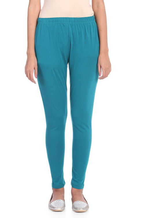 Teal Green Cotton Leggings image number 0