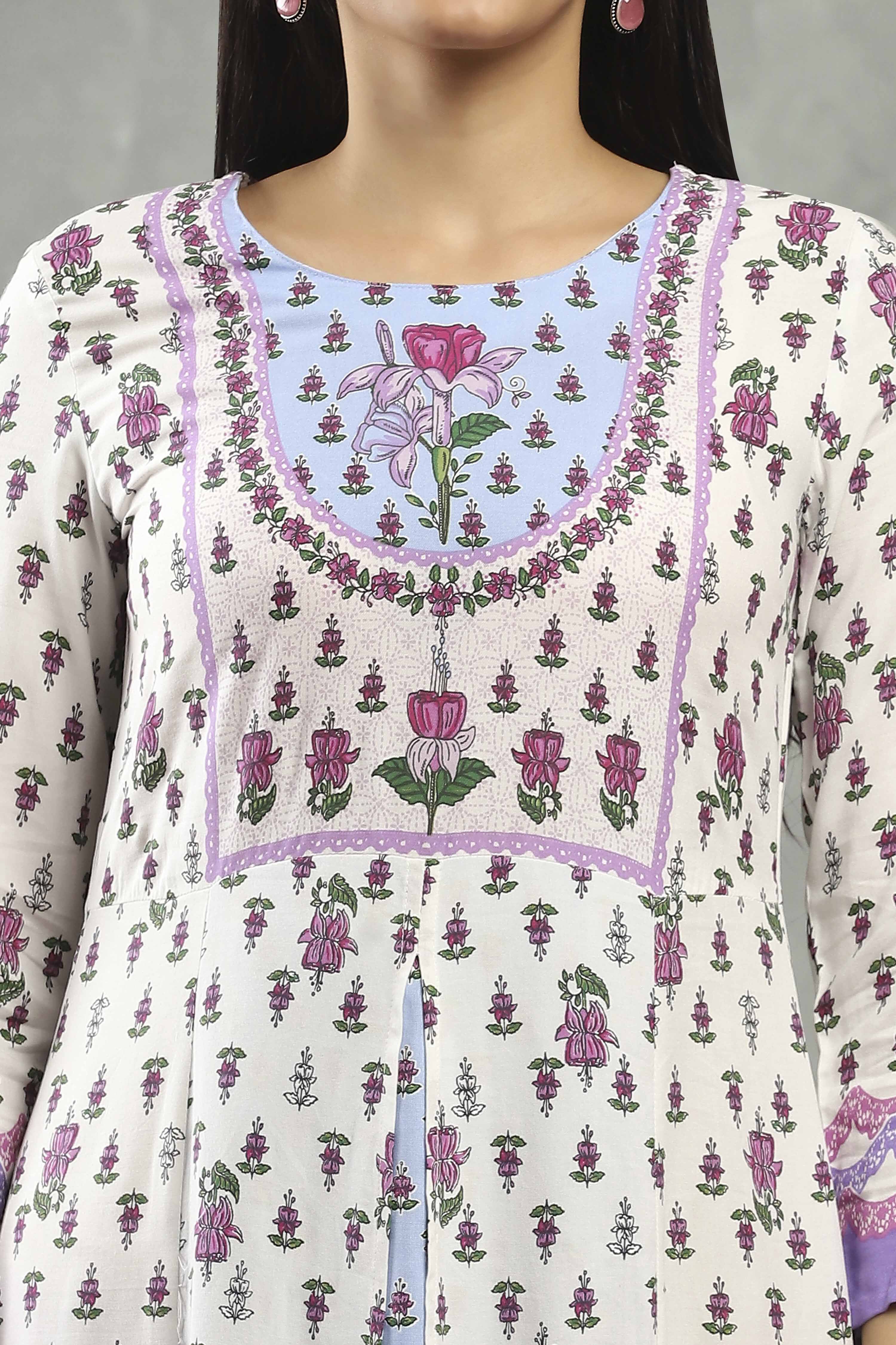 White Polyester Straight Kurta Pants Set image number 1