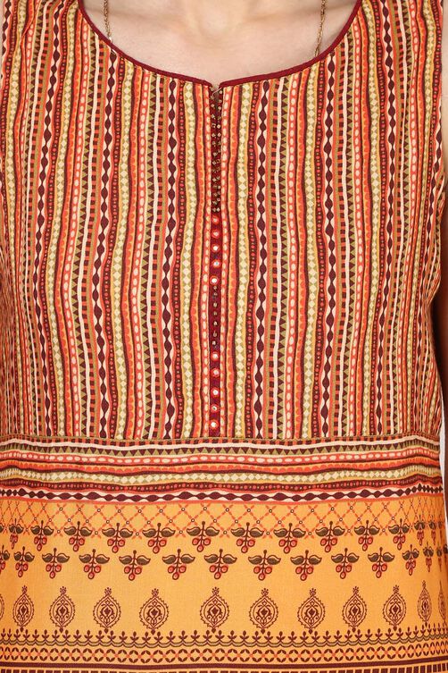 Yellow Straight Viscose Rayon Indie Top image number 4