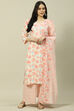 Ecru Viscose Woven Straight Kurta Suit Set image number 7