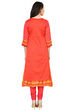 Pink Flared Polyester Kurta image number 4