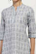 Grey Cotton Straight Kurta image number 1