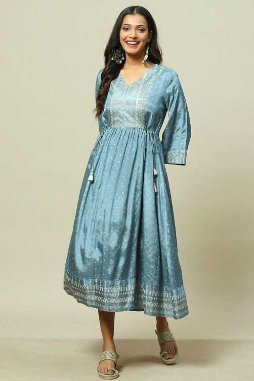 Mustard LIVA Kalidar Dress image number 5