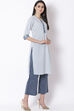 White Cotton Straight Kurta image number 4