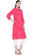 Pink Viscose Straight Kurta image number 3