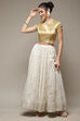 Gold Woven Short Top image number 0
