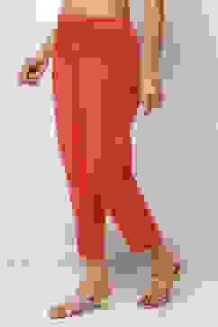 Coral Cotton Lycra Solid Regular Pants image number 2