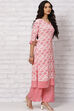 Red Viscose Rayon Straight Suit Set image number 5