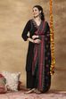 Black Viscose Rayon A-Line Solid Kurta Set image number 5