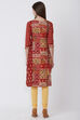 Rust Viscose Straight Kurta image number 3