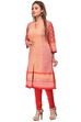 Red Straight Cotton Kurta image number 1