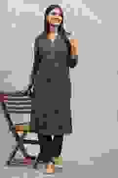 Green Viscose Blend Printed Straight Kurta Pants Set image number 0