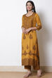 Mustard Acrylic Straight Suit Set image number 4