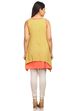 Yellow Asymmetric Viscose Rayon Indie Top image number 4