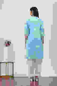 Blue Cotton Straight Kurtas image number 3