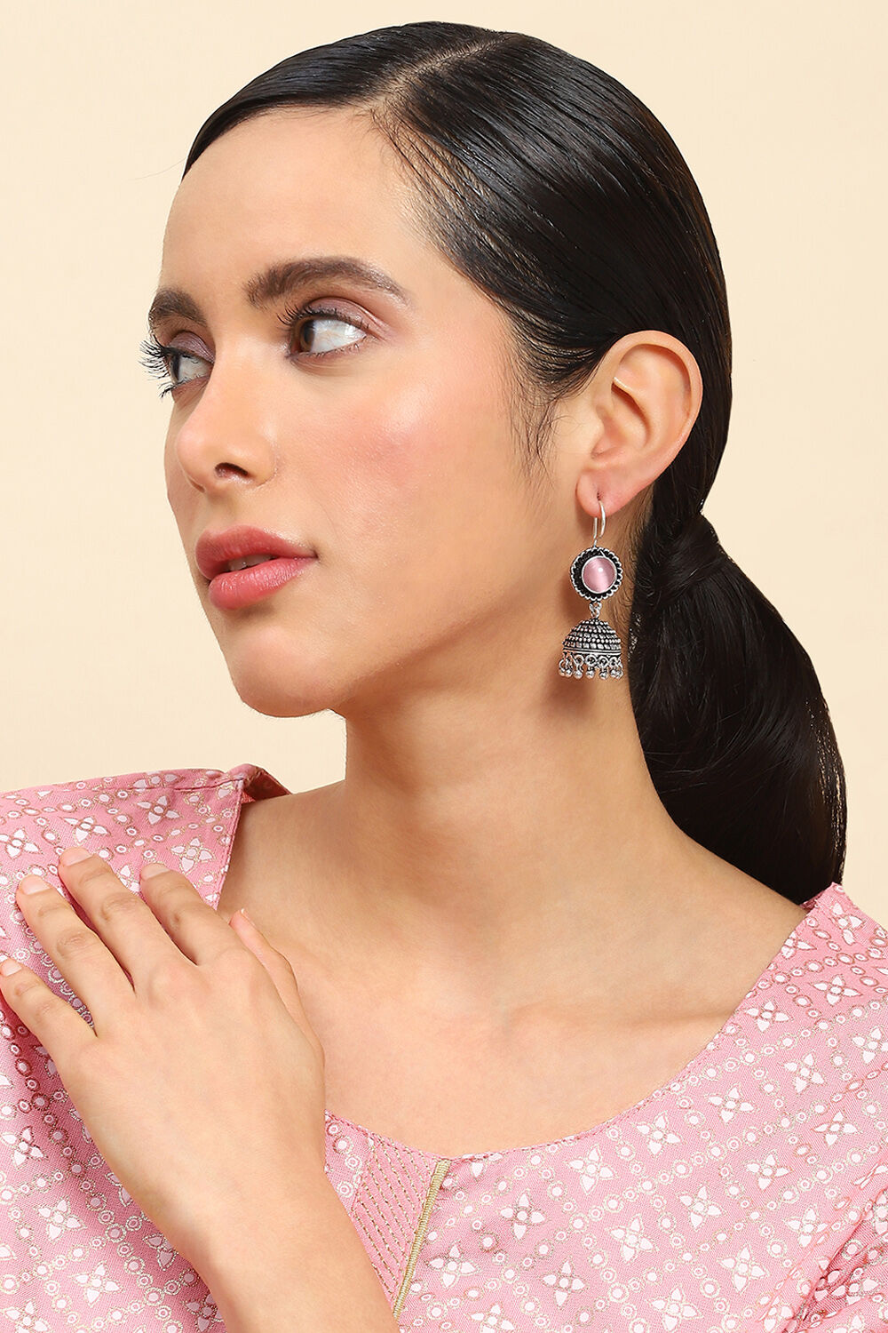 Light Pink Alloy Drop & danglers image number 3