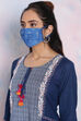 Royal Blue Polyester Mask image number 3