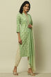 Blue Cotton Blend Printed Kurta & Pants Suit Set image number 6