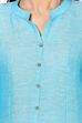 Blue Straight Poly Cotton Kurta image number 4